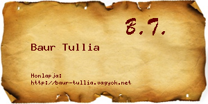 Baur Tullia névjegykártya